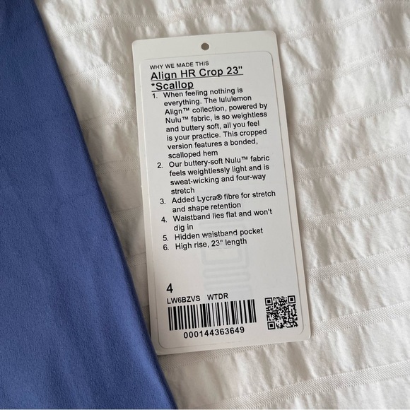 Lululemon Align Scalloped Hem High Rise Leggings 23” Water drop sz 4 - Picture 6 of 6